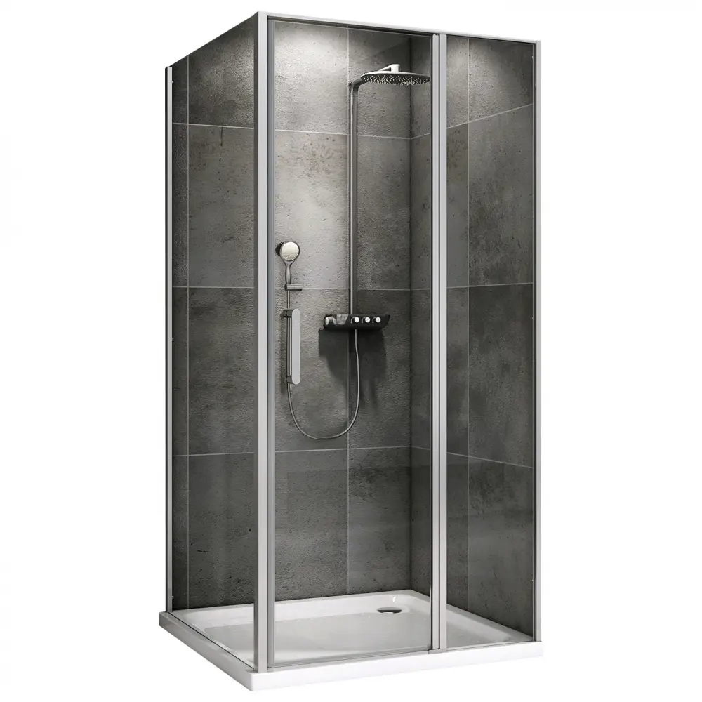 91557860 Душевой уголок Abber Sonnenstrand AG04130S-S75 прямоугольный 75x130см серебро профиль эффект стекла прозрачный STLM-0970532