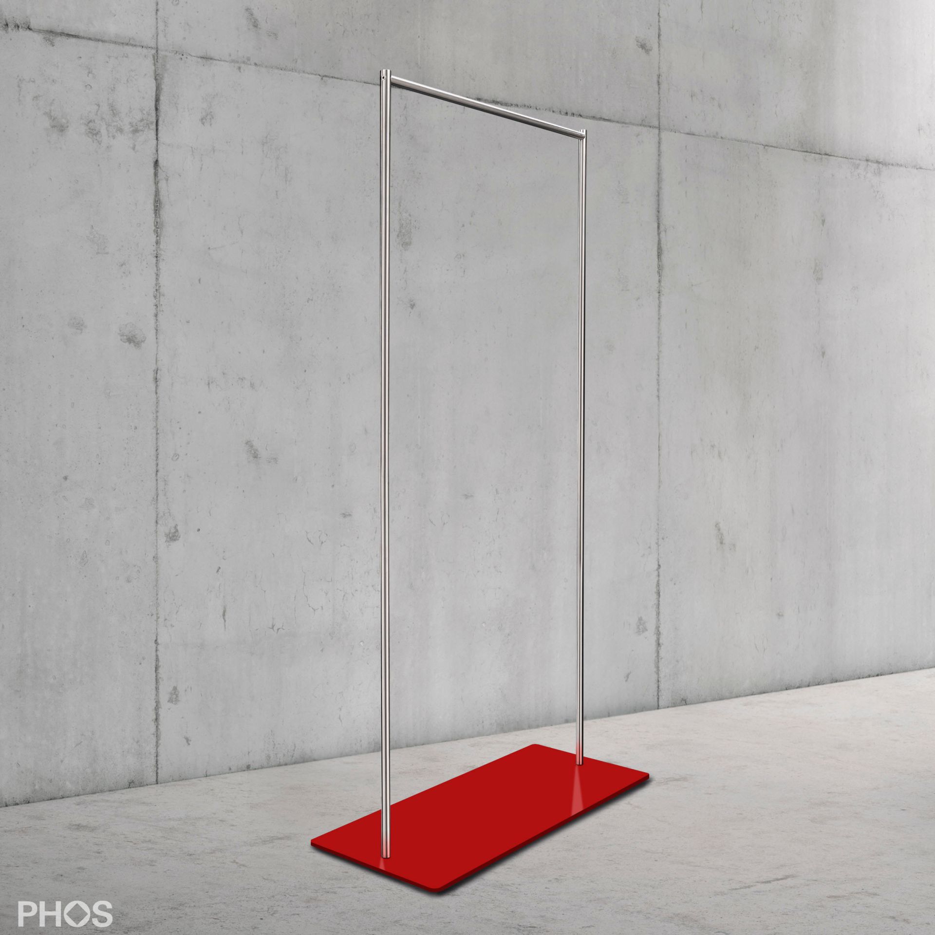 GST2-BPR Платяной шкаф twin pur с гладкой платяной штангой, основание: красное. PHOS  - Вид №1