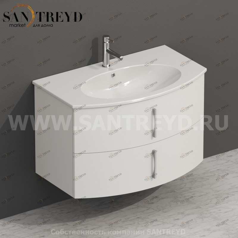 MDMC80Y063 Тумба с двумя ящиками 78 см серая Globo 4ALL Италия Ceramica Globo