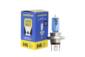 16195640 Автомобильная галогенная лампа Н4 12V 60/55W P43t Super White GY014126 Goodyear