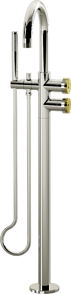 E-11554-R1PB-L1PB-PC Смеситель напольный отдельностоящий (внешняя часть) GRAFF MOD+