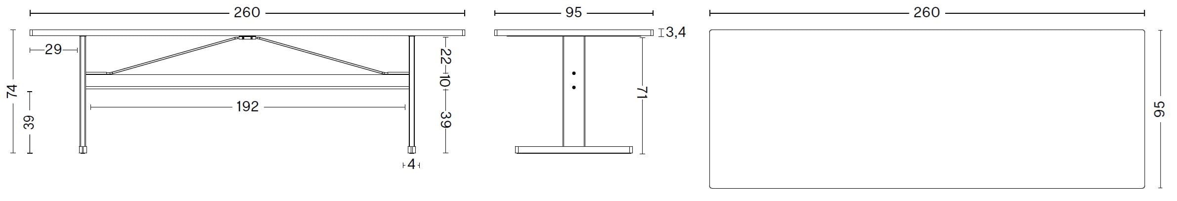 Прямоугольный ламинированный стол Hay подиумы ARCH-00077883 - Вид №4