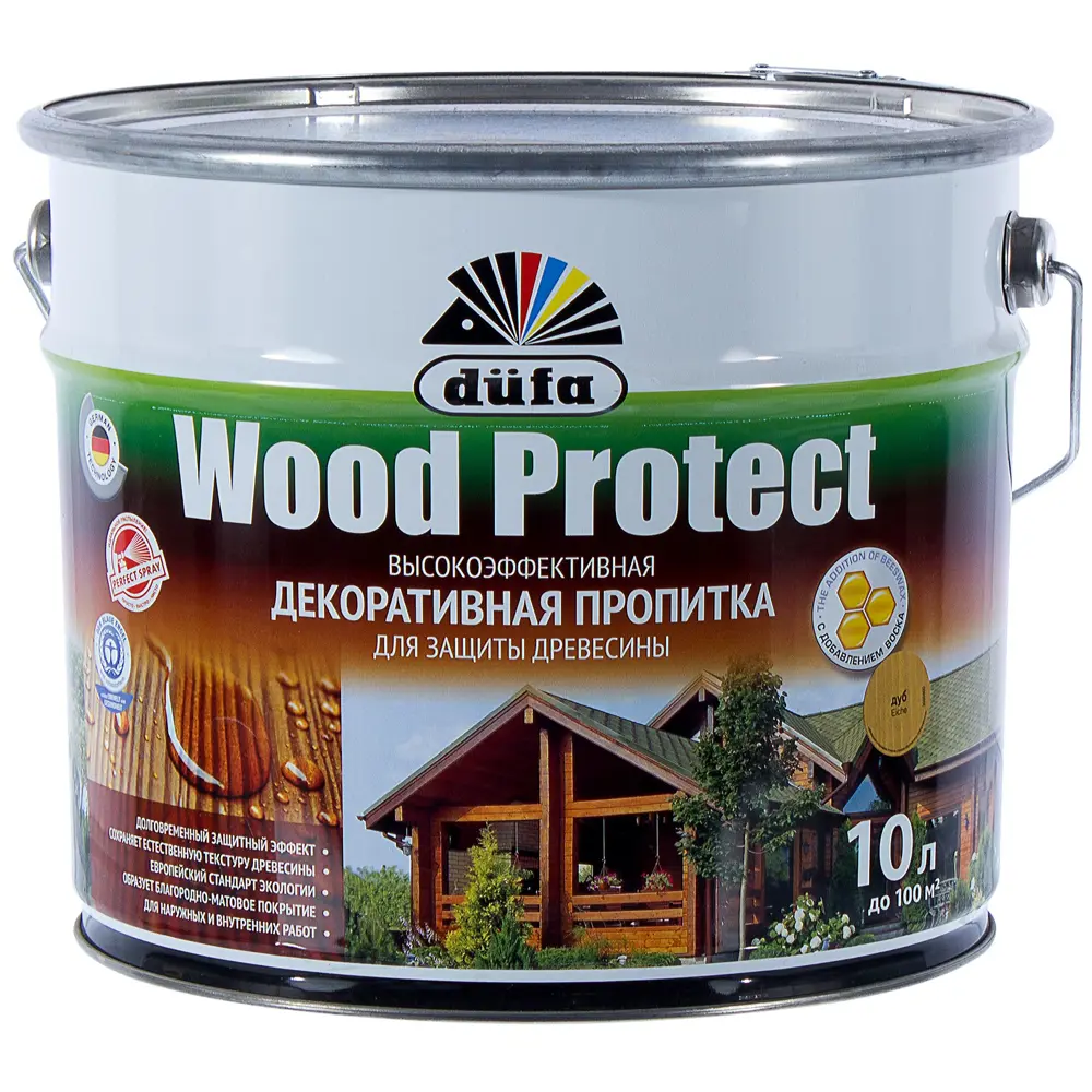 Антисептик Wood Protect цвет дуб 10 л 14724376 STLM-2176559 Dufa 