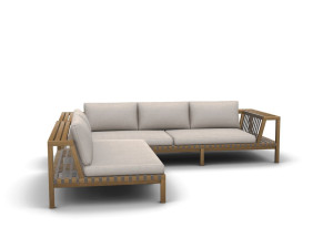 Модульный угловой садовый диван из тикового дерева