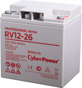 RV 12-26 Battery professional series , voltage 12v, capacity (discharge 20 h) 30.4ah, capacity (discharge 10 h) 30ah, max. discharge current (5 sec) 600a, max. charge current 9a, lead-acid type agm, terminals under bolt m6, lxwxh 166x128x175mm., full heig