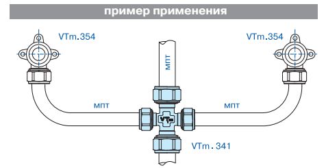VTm.341.N.201620 Фитинг обжимной – крестовина Valtec 20 х 16 х 20 х 16 мм  - Вид №9