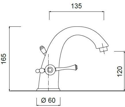 Rubinetteria Giulini Смеситель для раковины на столешнице с одним отверстием Londra Sa7261 - Вид №1