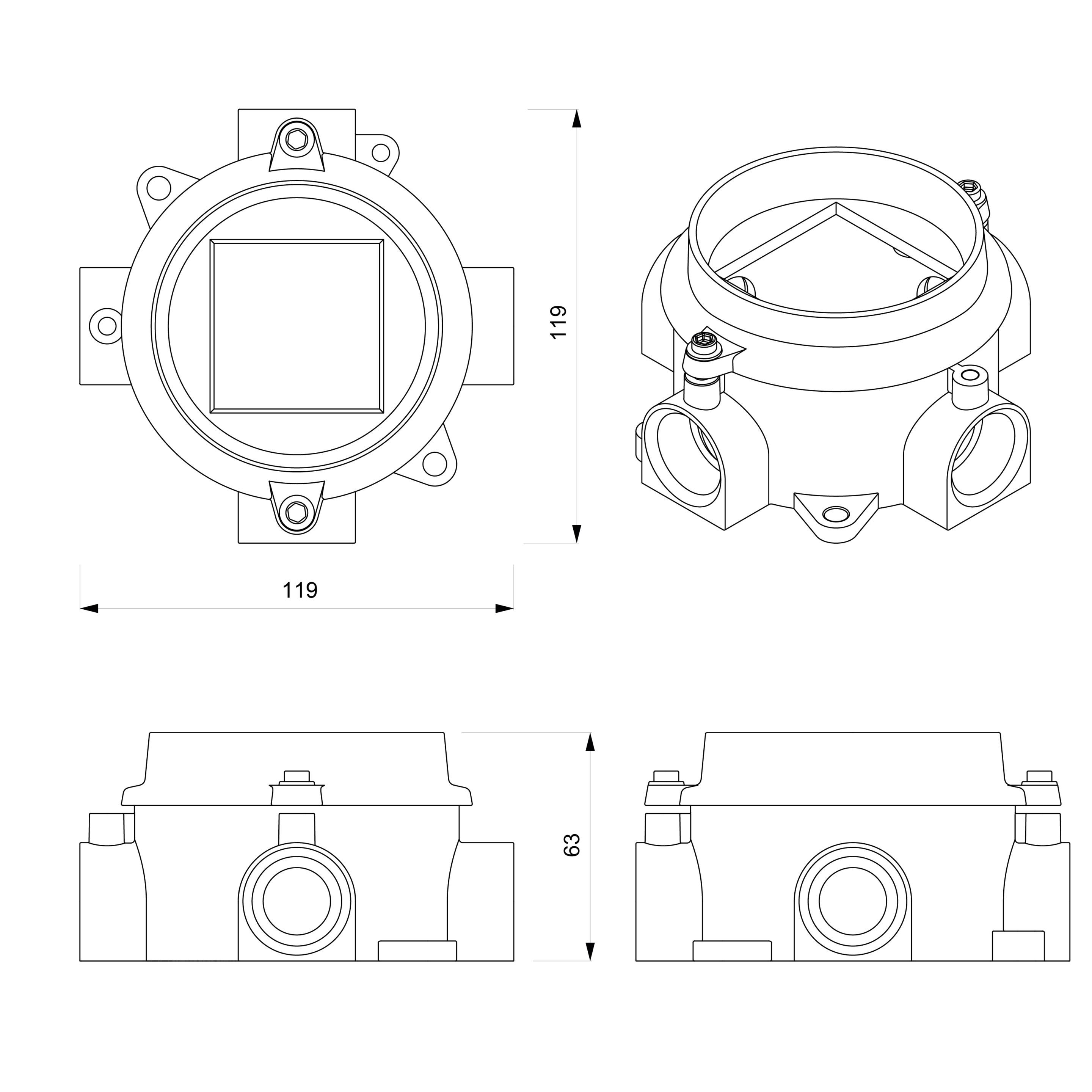 Окрашенная алюминиевая электрическая коробка Genuit Corten ARCH-00088834 - Вид №4