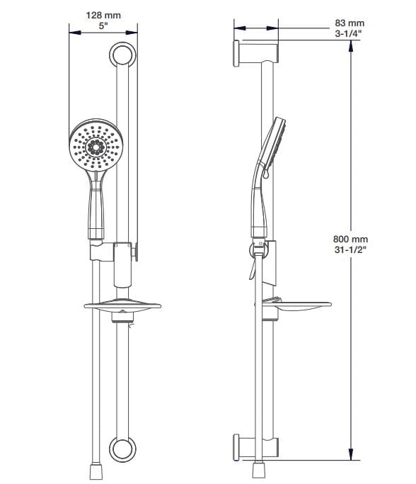 Встраиваемый термостатический набор для ванны с ручным душем BARIL Zip B66 ARCH-00102162 - Вид №5
