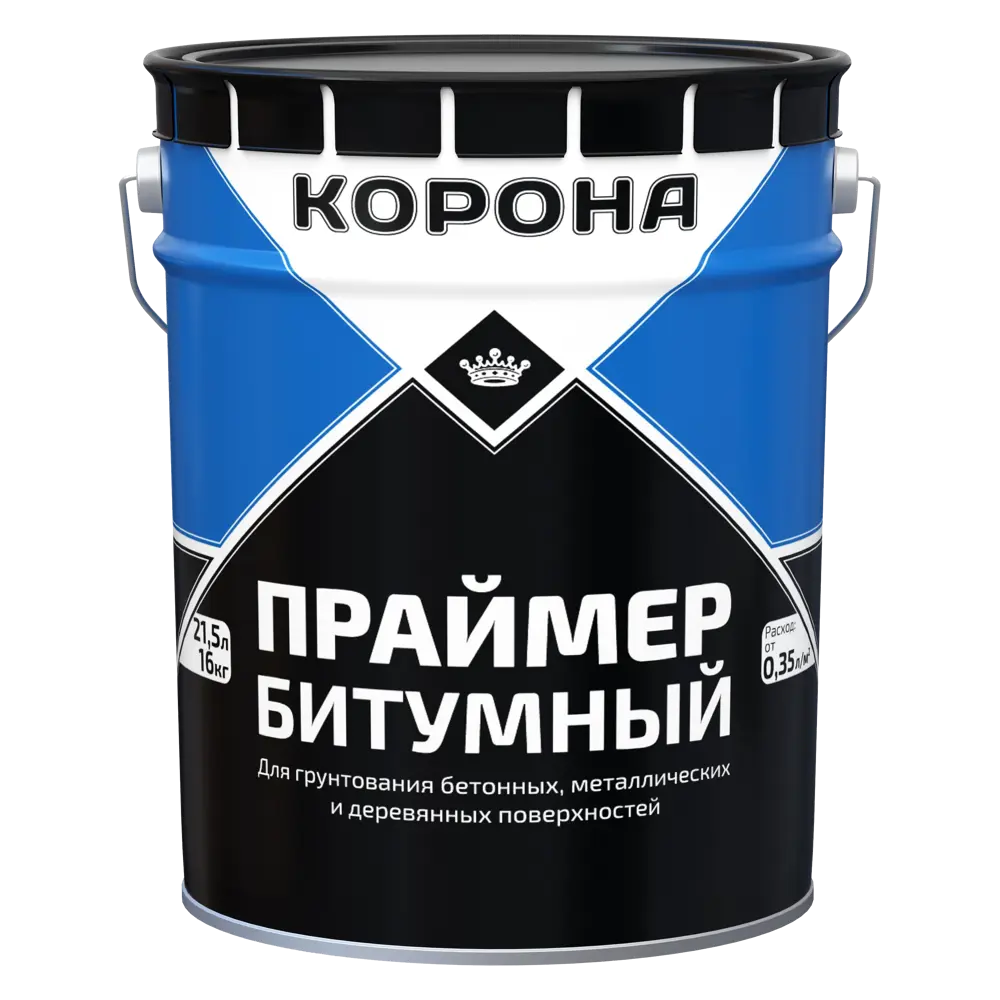 Битумный праймер КОРОНА для гидроизоляции фундамента и кровли 21.5 л 82535735 STLM-1581122