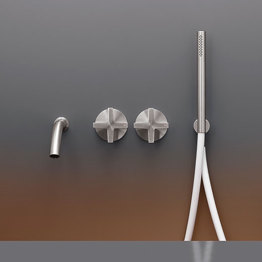 Настенный 2 прогрессивные смесители, установленные для ванной с носиком L. 170 мм и цилиндрический ручной душ диаметр 18 мм  CRX23 CEADESIGN  - Вид №1