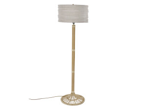 Торшер из ротанга и льна