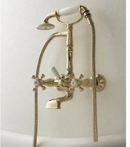 ZAZZERI Настенный смеситель для ванны на 2 отверстия с ручным душем Kent