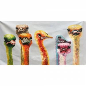 Картина на холсте 70х140 см "Страусы" EVENHOME КАРТИНЫ МАСЛОМ 130080 Зеленый;серый;разноцветный