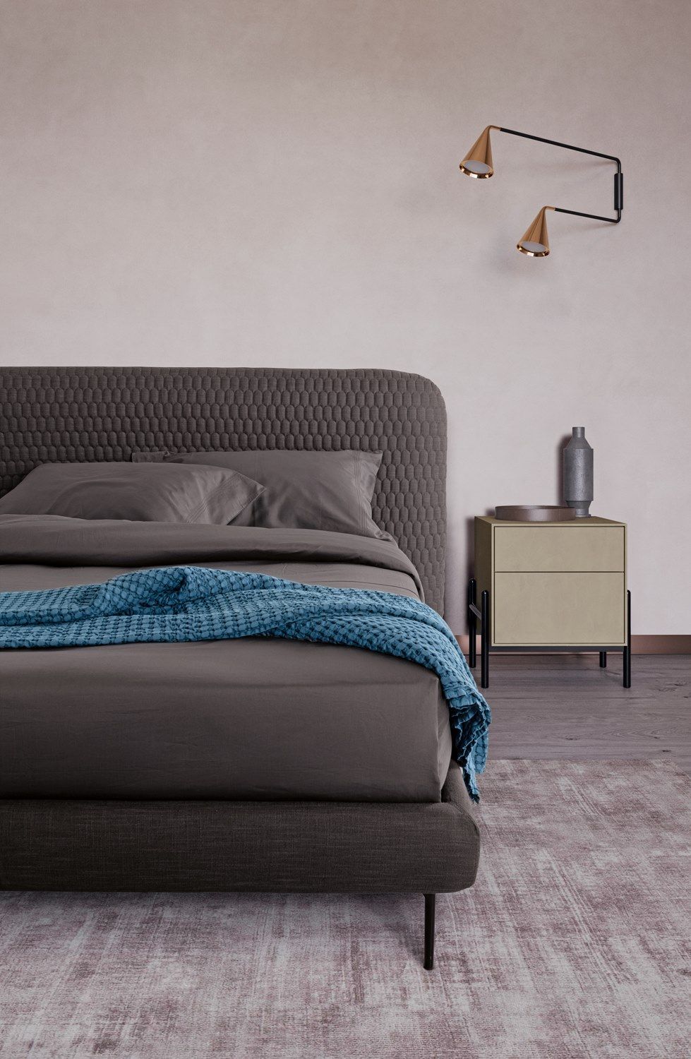 Двуспальная кровать из ткани с мягким изголовьем Dall'Agnese HARI ARCH-00052519