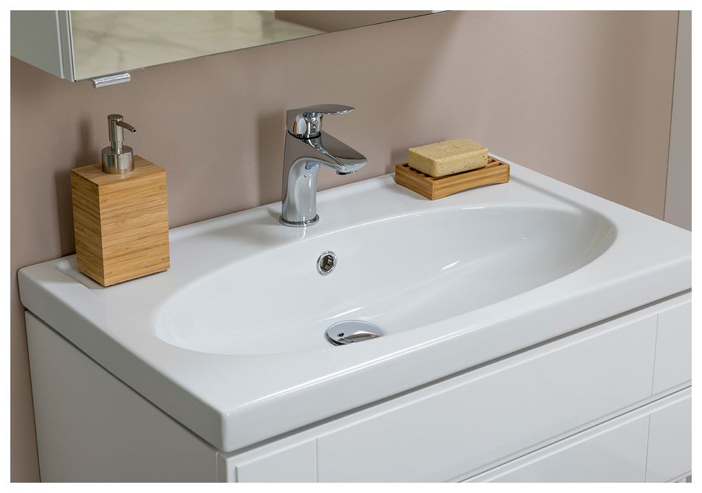 Мебель для ванной Aquanet Рондо 70 белый (2 ящика, зеркало камерино) 00195701 - Вид №7