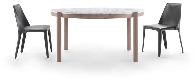 Flexform Круглый деревянный стол с мраморной столешницей Gustav sun-id-1461095 - Вид №3