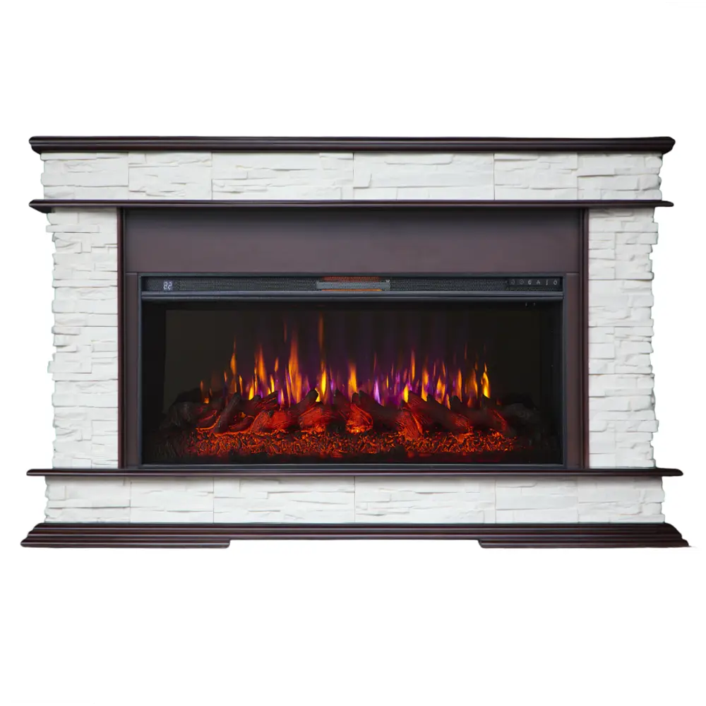 91022493 Каминокомплект Inter Flame Памир темный дуб с очагом FreeSpace 40 STLM-0445239
