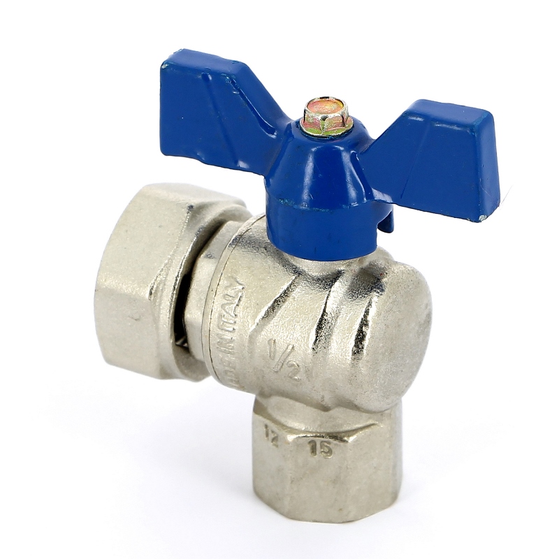 Кран шаровой угловой В с накидной гайкой EVOLUTION бабочка F.I.V. 1/2"х3/4" FIV 6069R077 - Вид №3