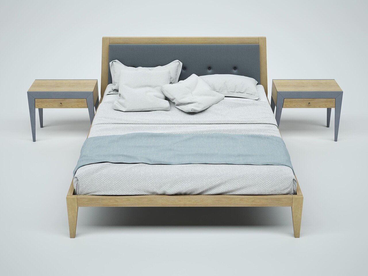 Кровать двуспальная деревянная 180х200 светло-коричневая Fly new BRAGIN DESIGN ДИЗАЙНЕРСКИЕ 256410 Бежевый  - Вид №1