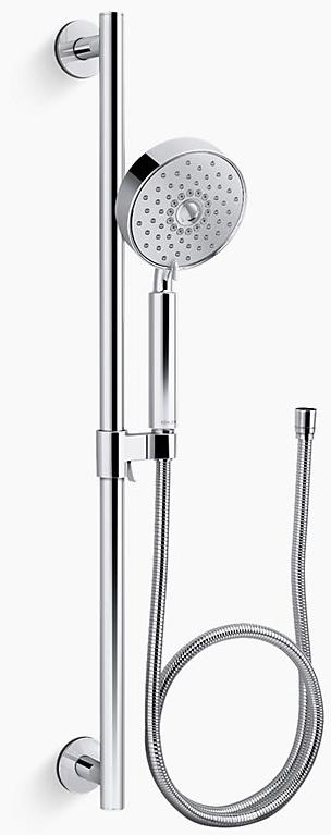 KOHLER Многофункциональный ручной душ Purist 1,75 галлона в минуту с технологией впуска воздуха Katalyst K-22178-G-CP 