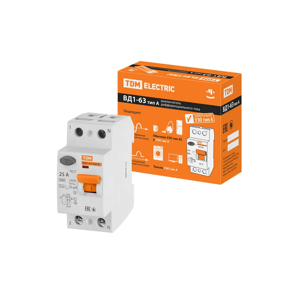 УЗО TDM Electric ВД1-63 - защита от поражения током и возгораний 89347153 STLM-1108815 - Вид №5