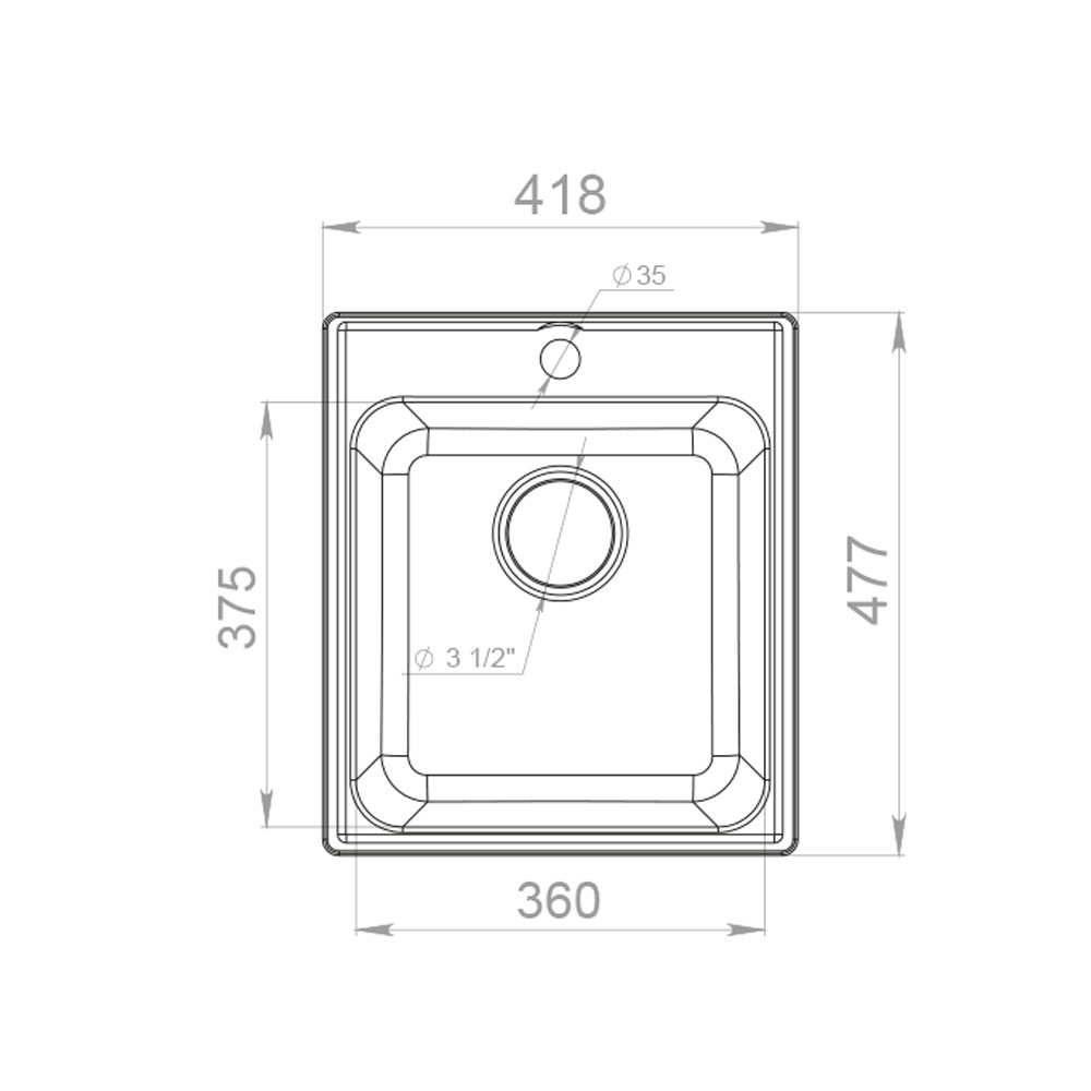 RQ21 бетон Мойка кухонная прямоугольная Raiber  - Вид №1