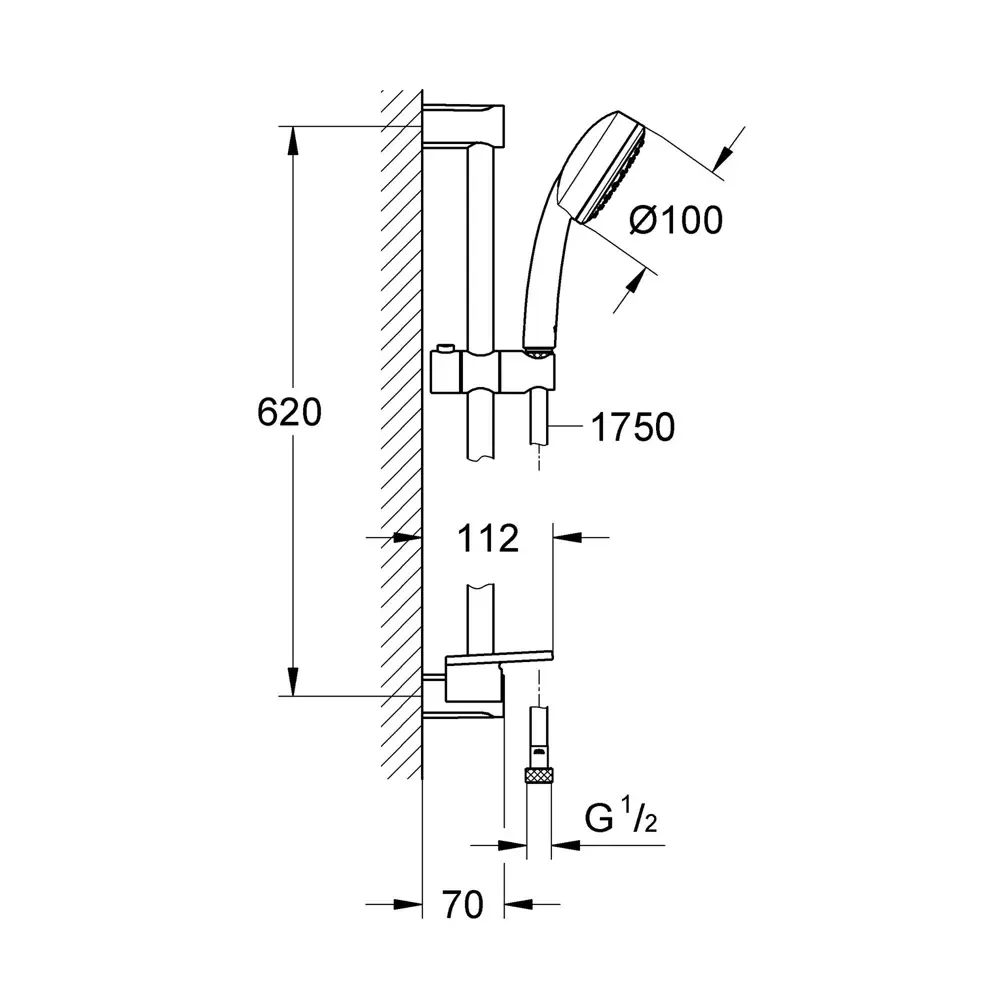 Комплект душевой Grohe Tempesta 1 режим цвет хром 81971381 STLM-2122516 Tempesta Cosmopolitan - Вид №7