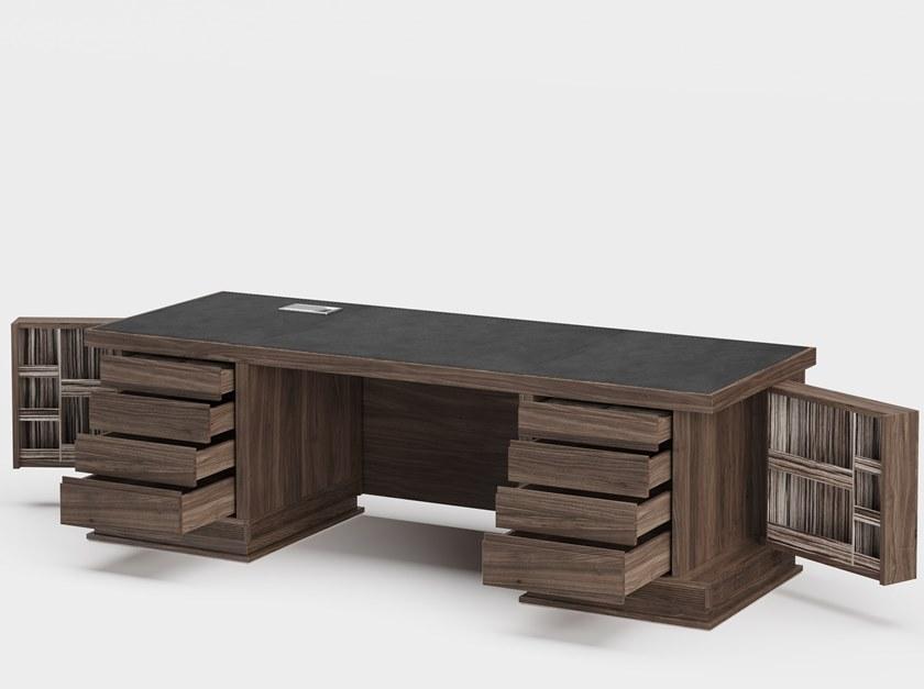 DWFI Прямоугольный стол из фанерованной древесины с ящиками  00002185  - Вид №1