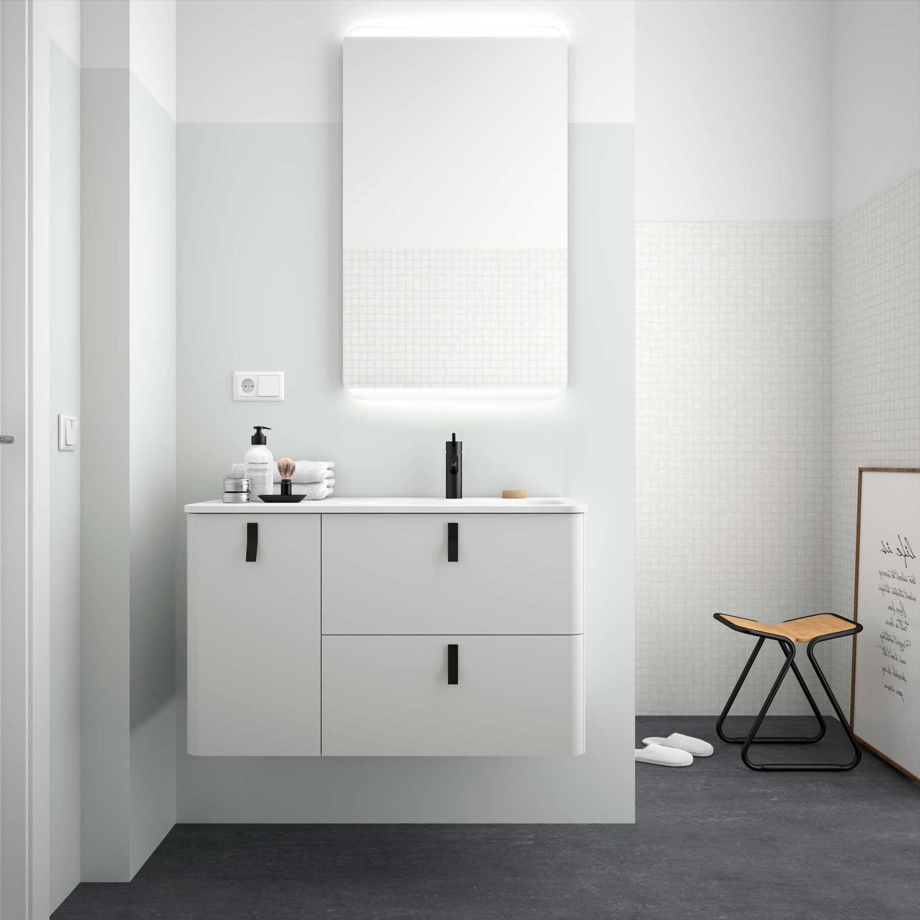 24673 SALGAR Мебель для умывальника UNIIQ 1200 левая ALMENDRA Альмендра  - Вид №1