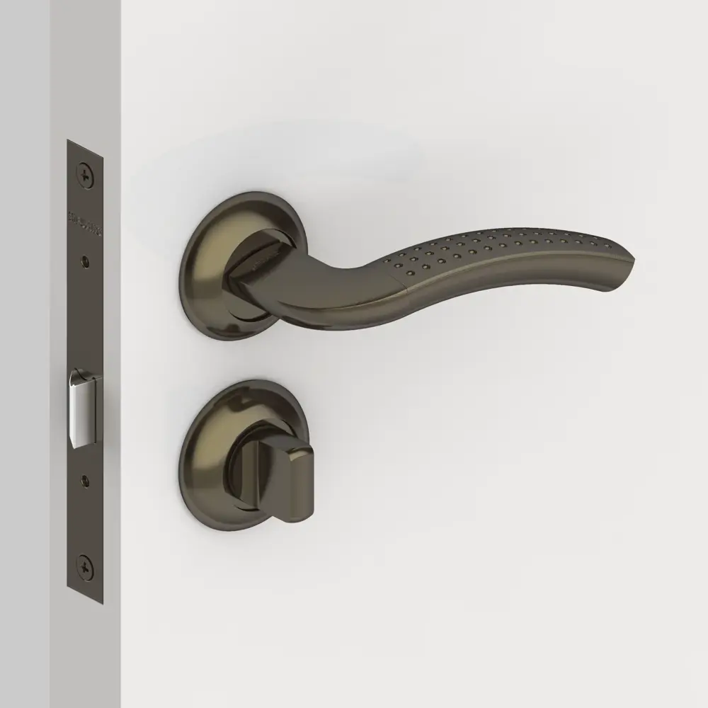 Комплект дверных ручек с запиранием SET72/Z INTRO RM/HD AB-6 зеленая бронза FUARO STLM-2116320 - Вид №5