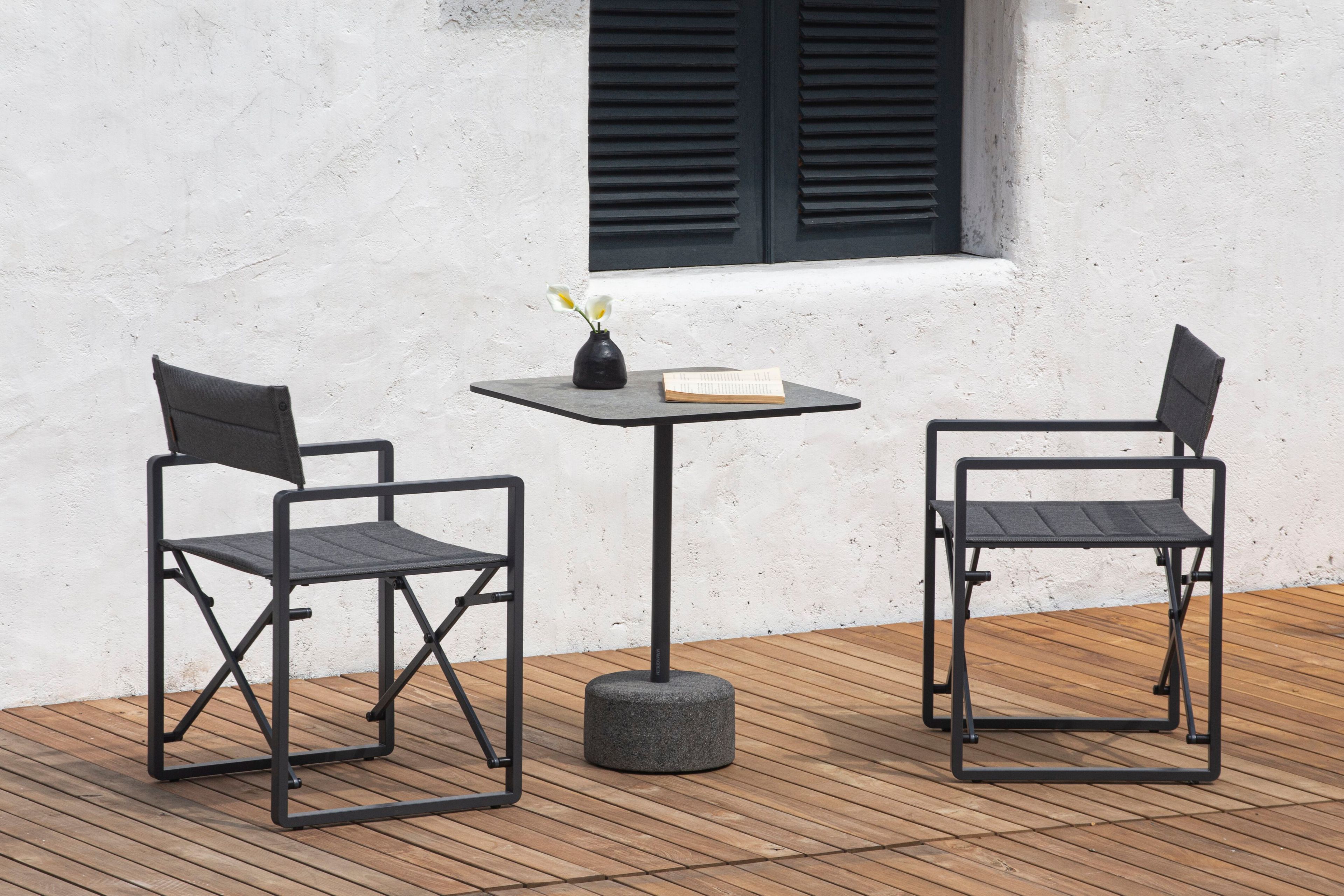 Квадратный стол с верхней частью HPL и тиковым или каменным основанием MAMAGREEN Glyph ARCH-00051190 - Вид №8