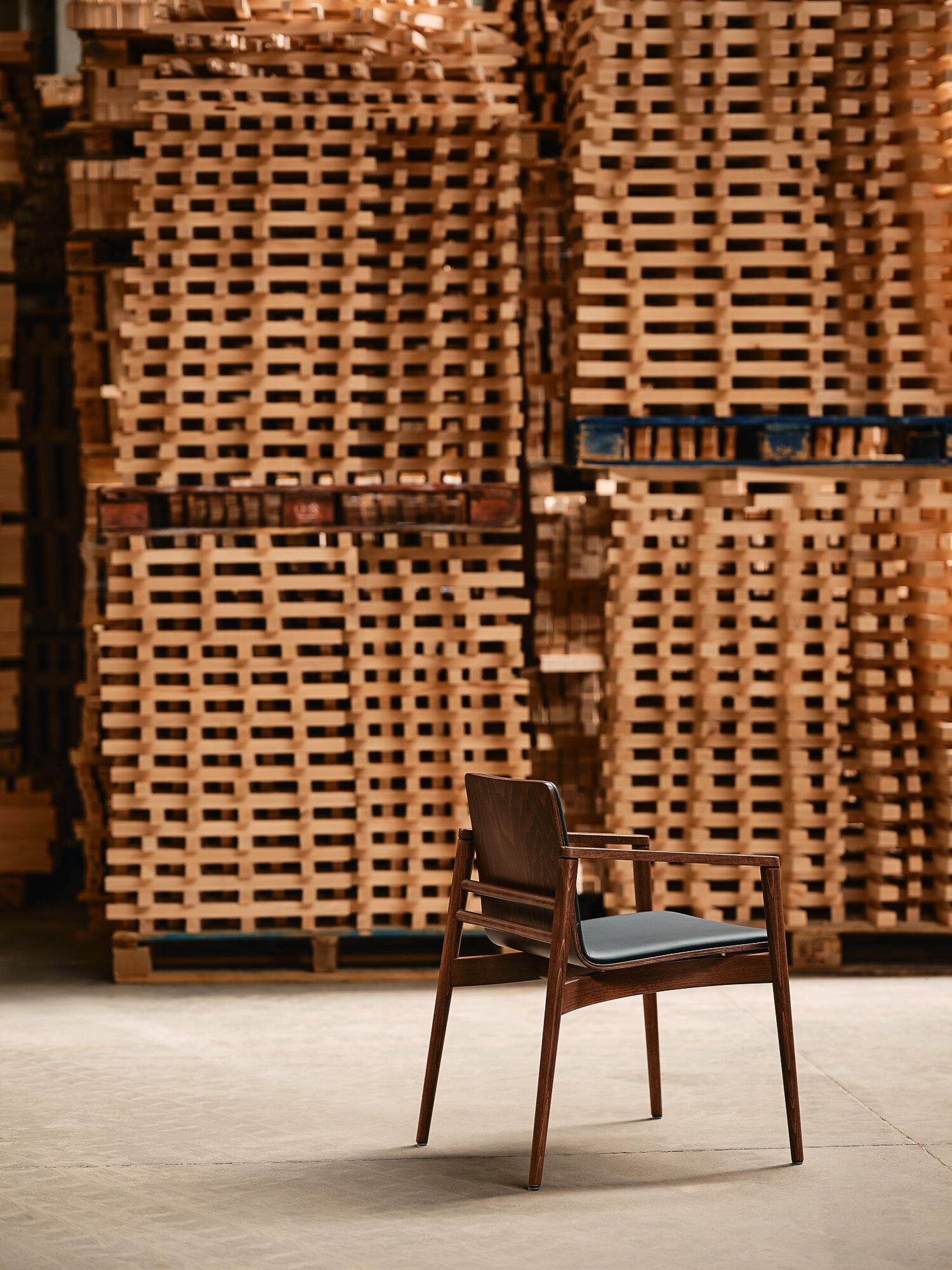 Кресло из бука с подлокотниками с мягким сиденьем More Contract Ava ARCH-00046169 - Вид №1