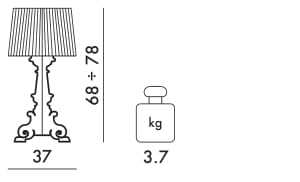 Поликарбонатная светодиодная настольная лампа с регулируемой яркостью Kartell BOURGIE ARCH-00127267 - Вид №77