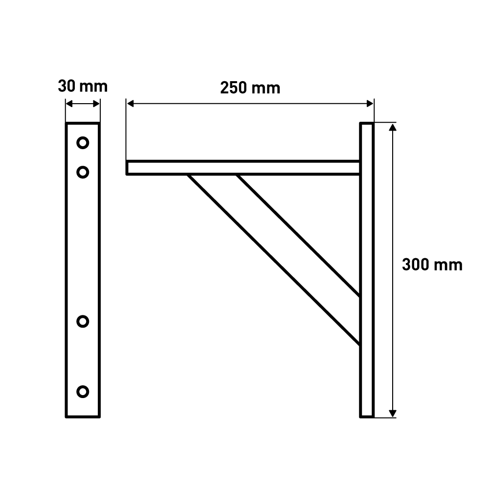 Кронштейн  Деревянный № 15, 250x300 мм, орех LJPS0116 Public Steel Россия  - Вид №8