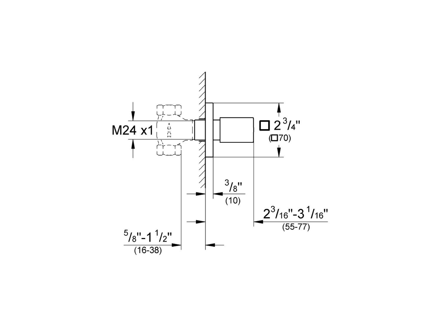 Дистанционное управление на стене Grohe Eurocube ARCH-00044247 - Вид №2