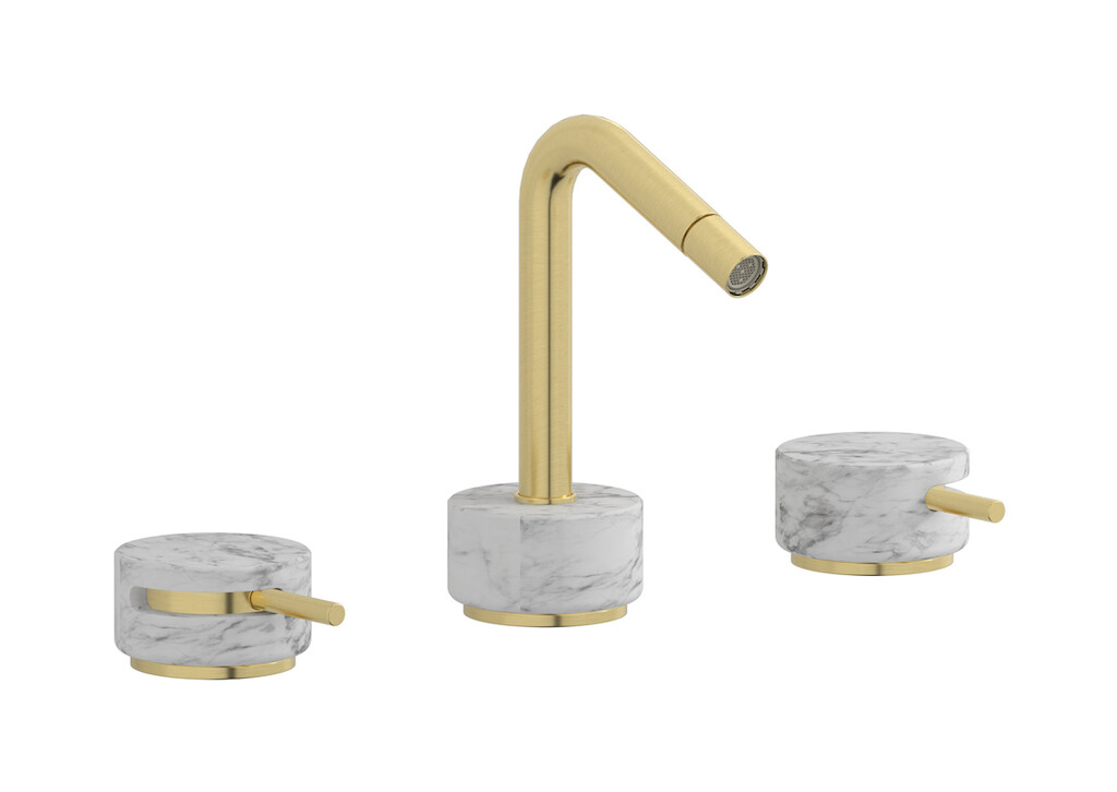 Смеситель для биде на 3 отверстия с донным клапаном WE ARE IB mr393is_1 Brushed Pale Gold Marmo