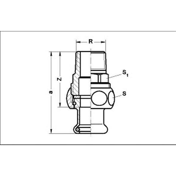 128333G42112 SANHA 28333G SANHA-Therm Industry сгон ВПр-НР с плоск.упл. 42x11/2 мм  - Вид №1