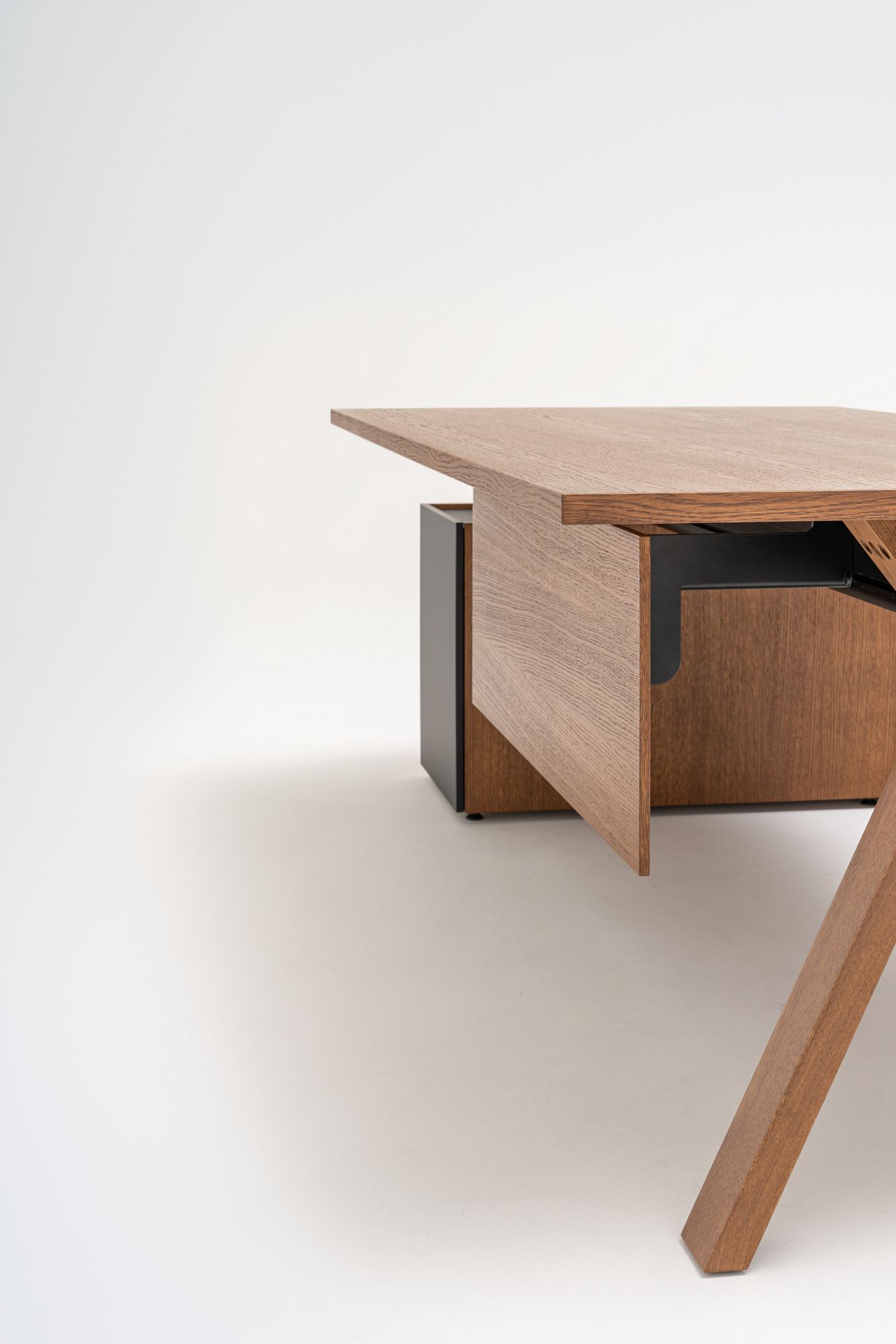 Деревянный угловой секционный стол со встроенной полкой MDD Viga ARCH-00080022 - Вид №55