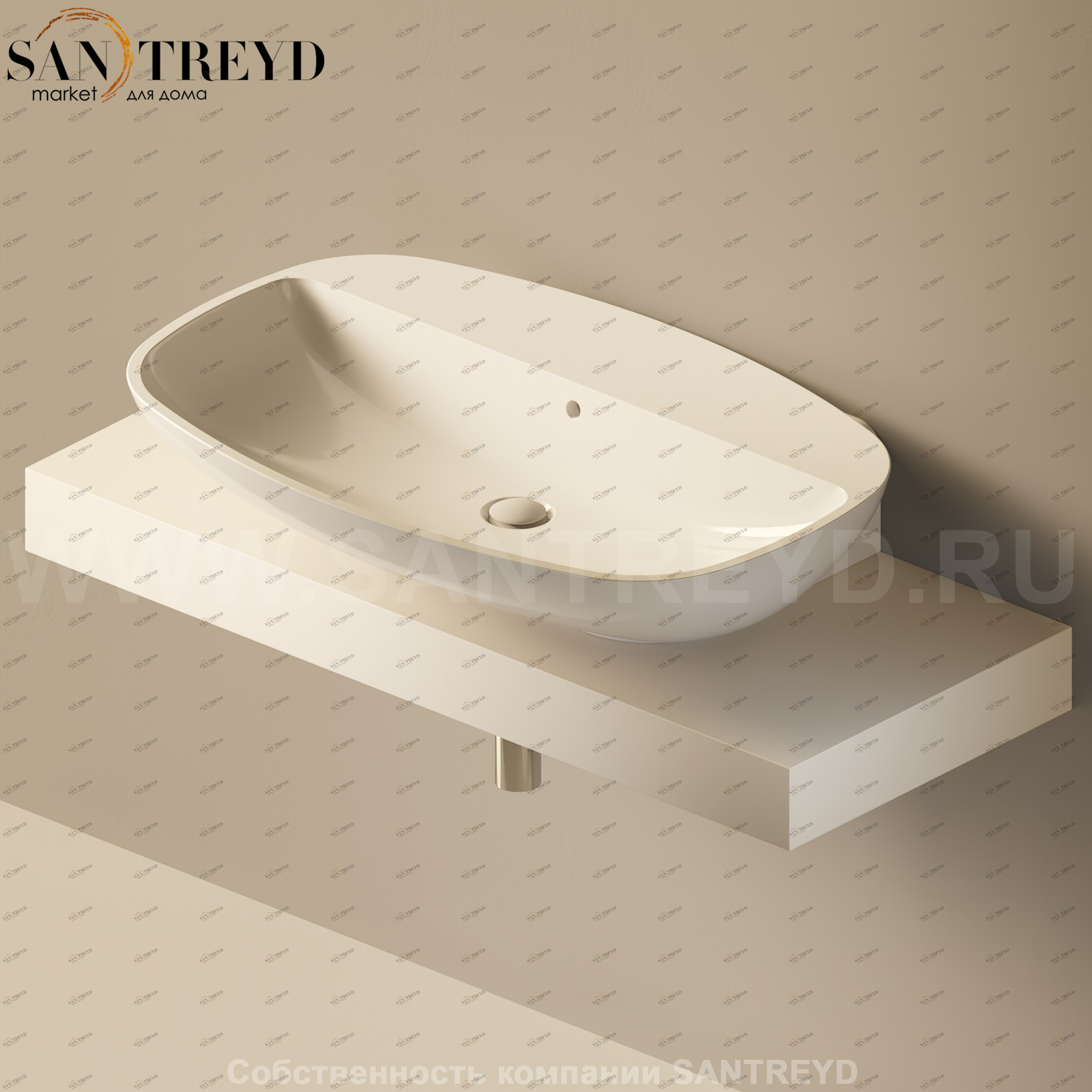 Flaminia FORTY6 Столешница от 120 до 250 см бежевая F68082.9003 Ceramica Flaminia F680829003