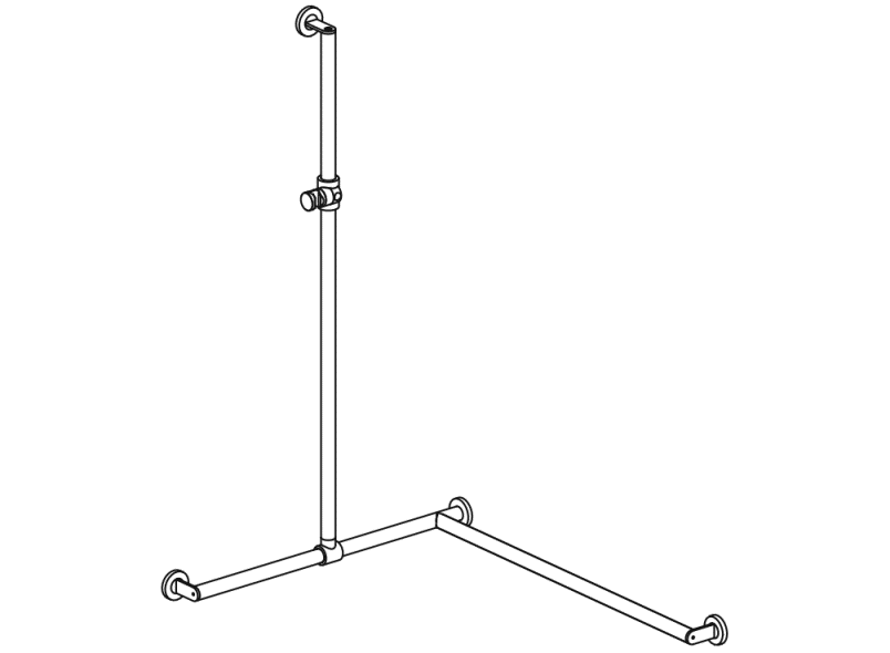 900.35.30640 Поручень для душа с выдвижным держателем для душа HEWI Greifen  - Вид №2