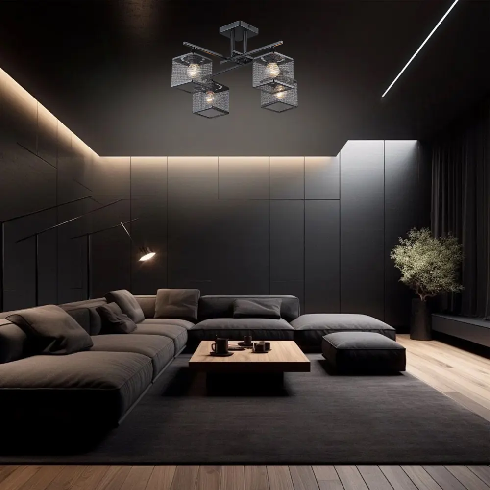 Люстра СЕМЬ ОГНЕЙ Флави - индустриальный светильник с 4 плафонами 89421934 STLM-1563735 - Вид №9