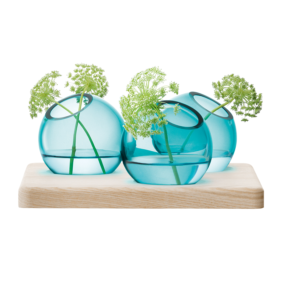 Трио ваз на подставке Axis 8 см голубые LSA International G136503531 - Вид №2