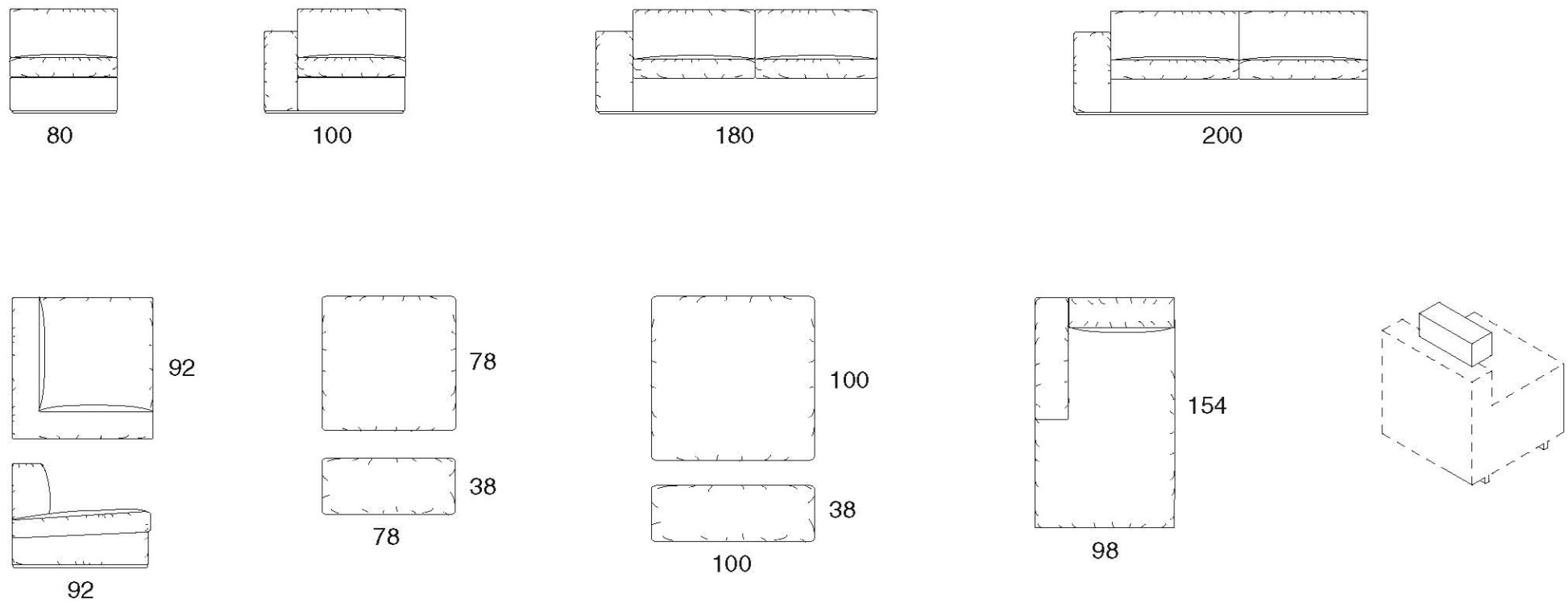 Former In Italia Модульный тканевый диван с шезлонгом Steve sun-id-1428329 - Вид №2