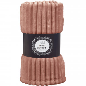 83706332 Плед 150x200 см велсофт цвет брусничный Strips