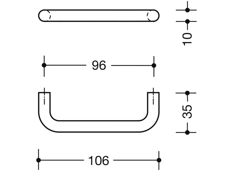 548.106 Мебельные ручки ø 10 мм HEWI USA Produkte  - Вид №18