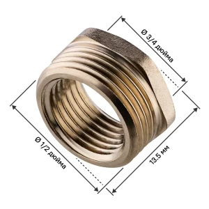 Футорка MONLID 3/4"x1/2" ВР-НР мм никелированная латунь 89421222 STLM-2112344
