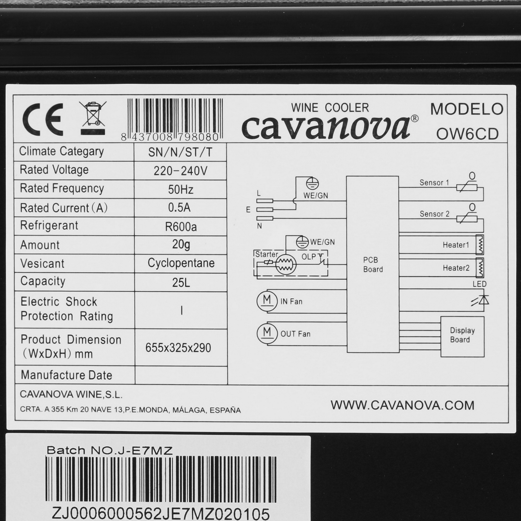 8192694 Винный шкаф Cavanova OW6CD черный STDN-0058483 - Вид №5