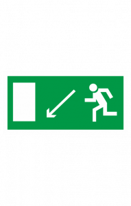 68609 Знак "Направление к эвакуационному выходу налево вниз"  Эвакуационные знаки размер 200 х 100 мм