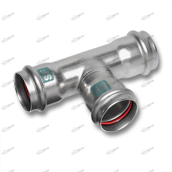 619130423542 SANHA 19130 пресс.-фит. без силикона тройник ВПр, нерж.сталь 42x35x42 мм 